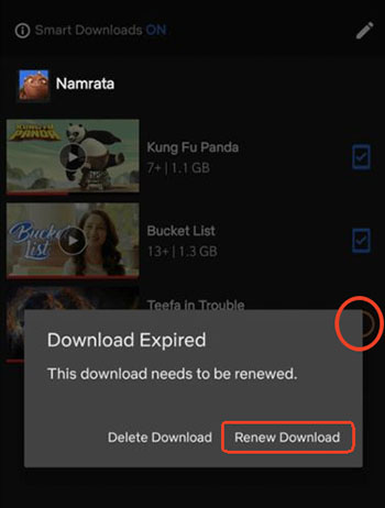 renew expired netflix downloads