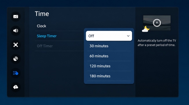 samsung tv sleep timer