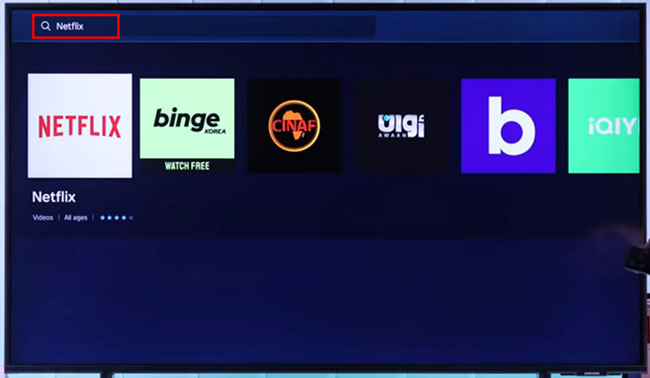 search netflix on samsung apps store