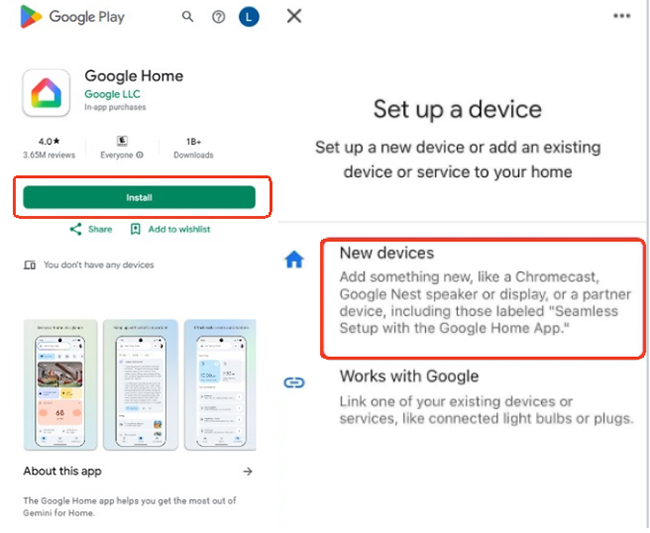 set up chromecast via google home app