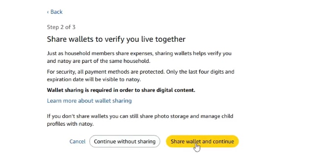 sharing wallet