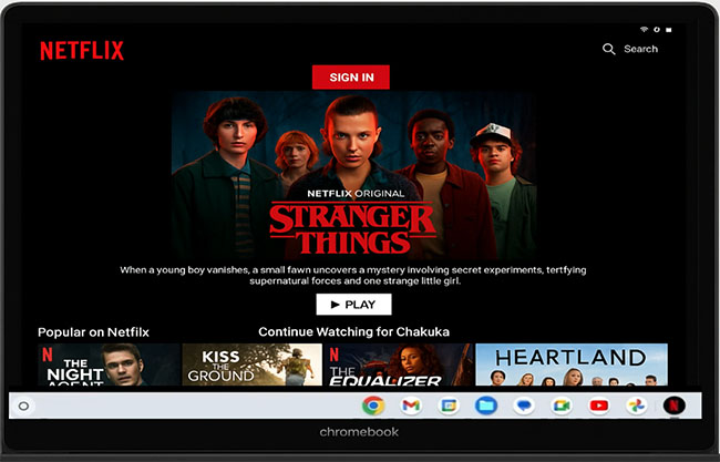 sign in netflix on chromebook