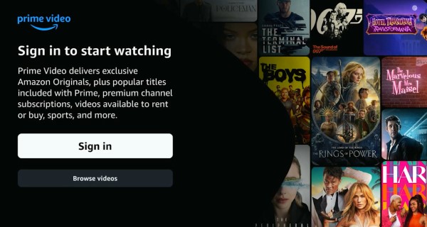 sign in prime video on apple tv
