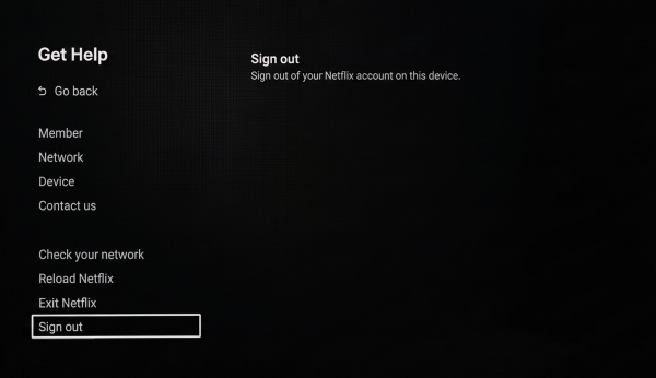 sign out of netflix on hotel tv