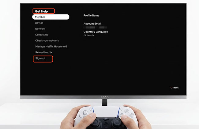 sign out of netflix on ps5