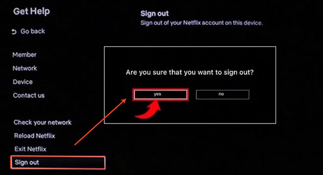 sign out of netflix on roku