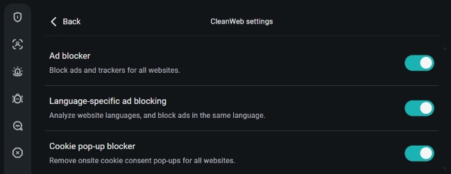 surfshark  cleanweb adblocker