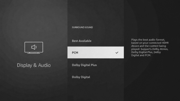switch sound output on fire tv