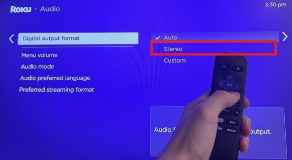 switch to sterero on tv