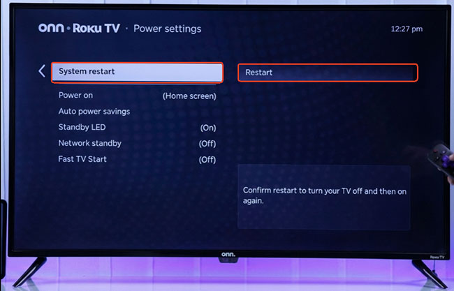 system restart roku