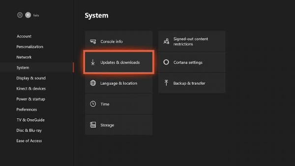 system updates xbox
