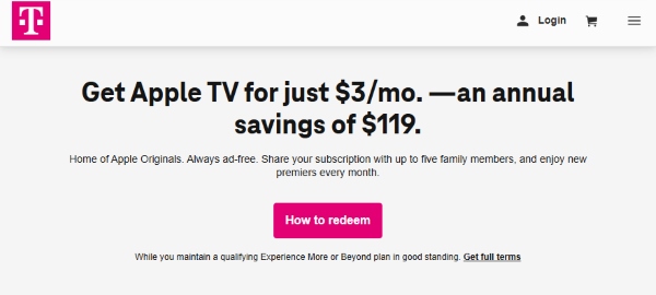 t mobile for apple tv