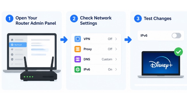 test network settings for disney plus