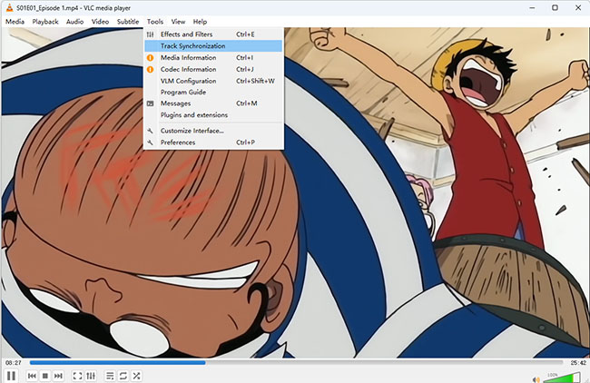 track synchronization in vlc
