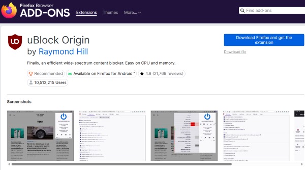 ublock origin for firefox