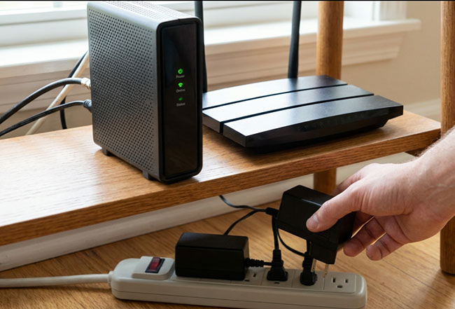 unplug modem router