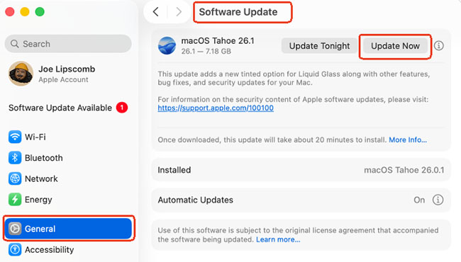 update macos software