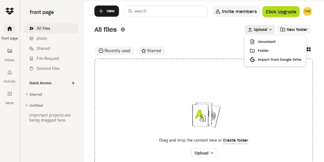 upload music to dropbox