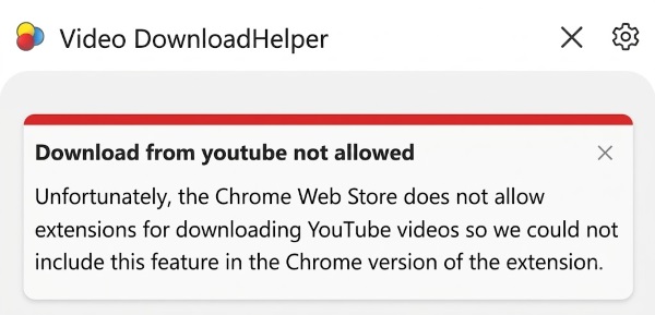 video downloadhelper not working on chrome