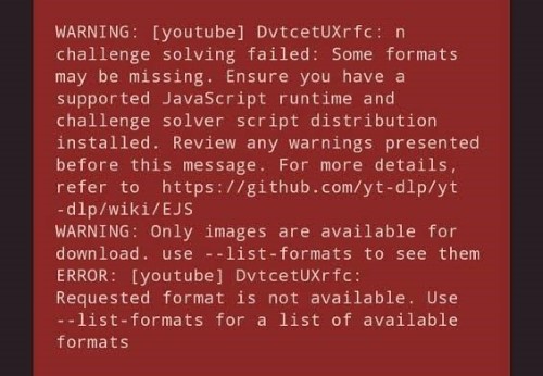 yt dlp requested format is not available