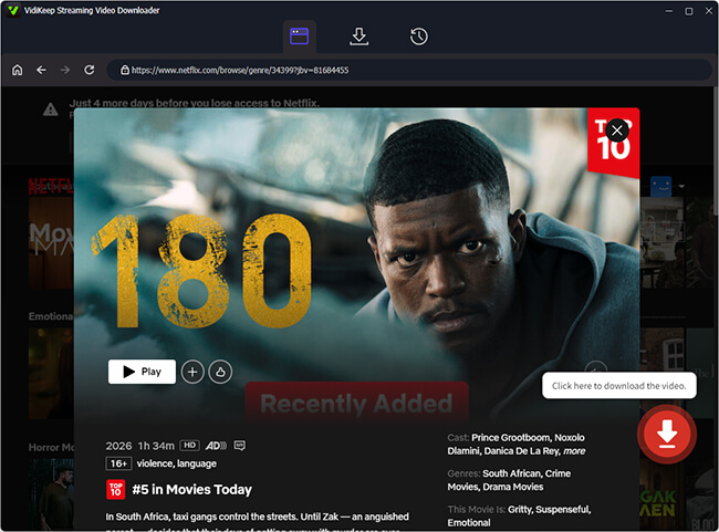 add netflix video to download