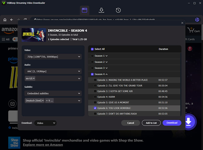 adjust amazon prime video settings