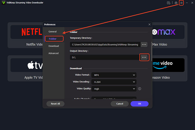 change netflix output directory to external hard drive